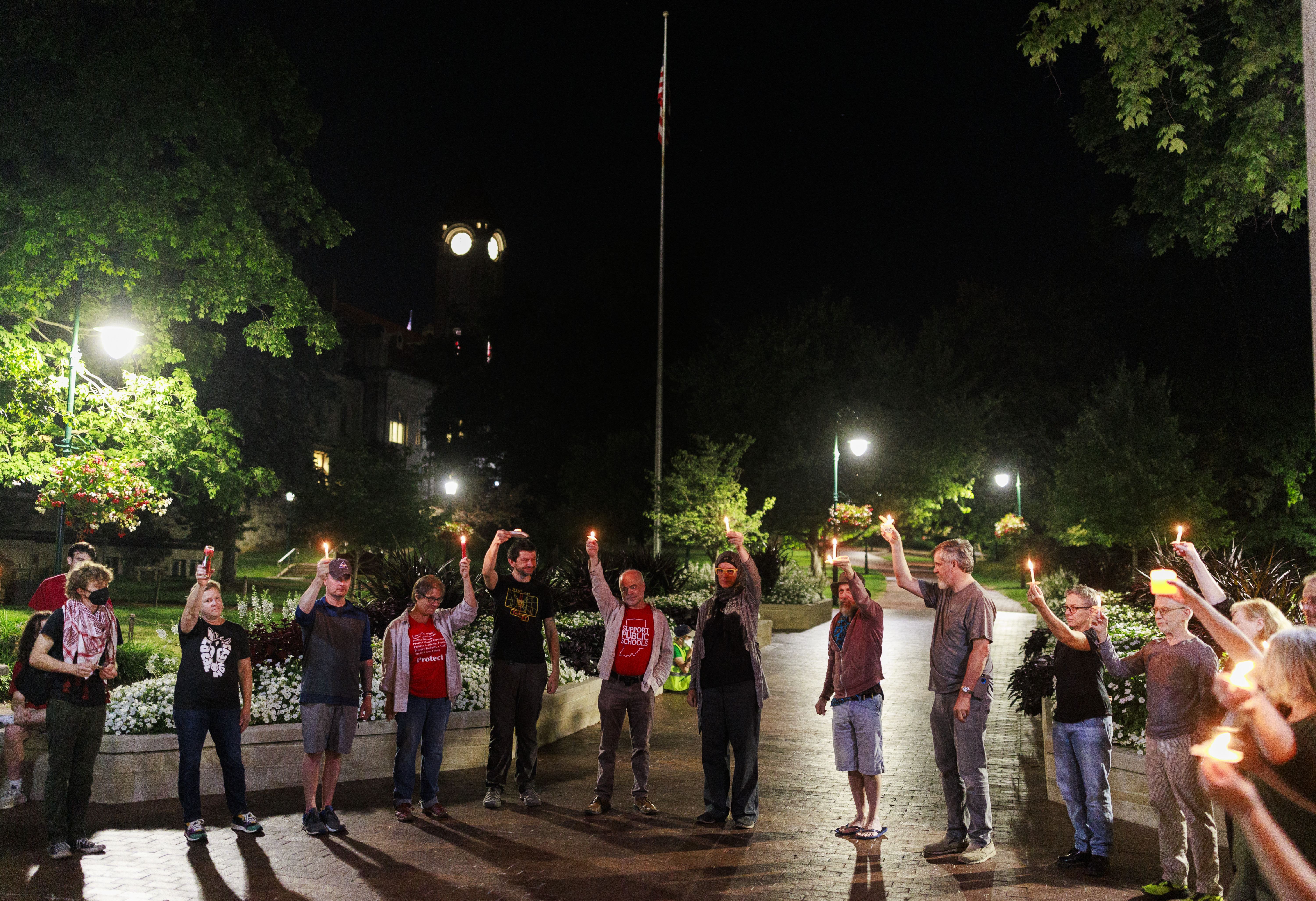 Candlelight vigil at Sample Gates (photo courtesy of The Bloomingtonian)